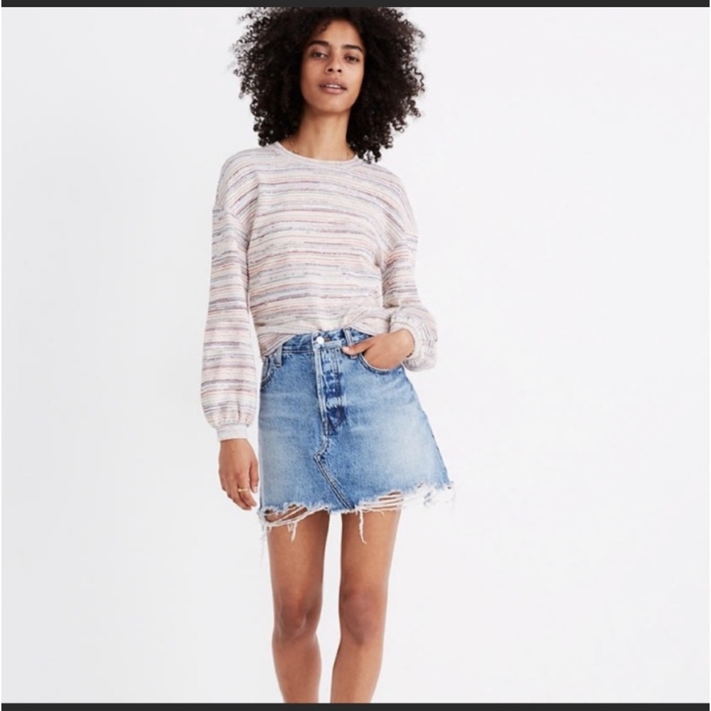 Madewell Bubble Sleeve Long Sleeve Striped Top